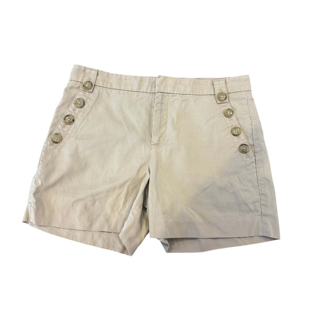 Banana Republic Button Accent Shorts Tan Khaki Women size 6